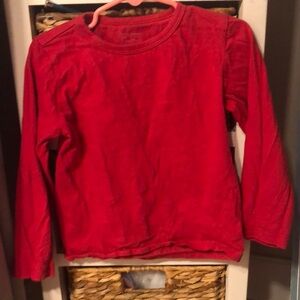 Vibrant Red Long Sleeve Tee with Crew Neck